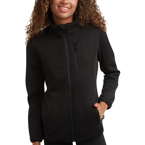 SPORT-TEK Women's Tech Fleece Full Zip Hooded Jacket, Black
